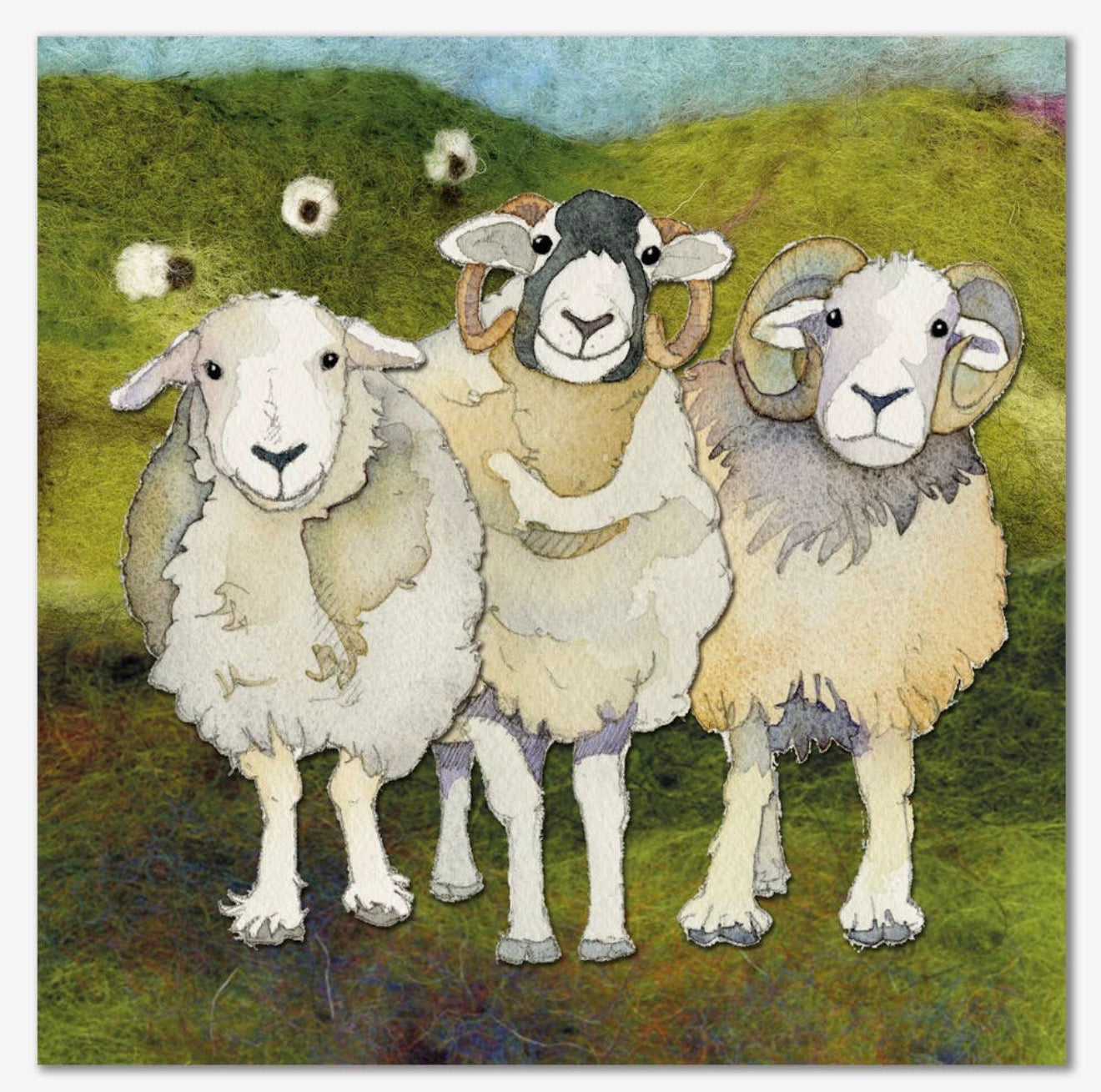 Three Sheep - Greetings Card