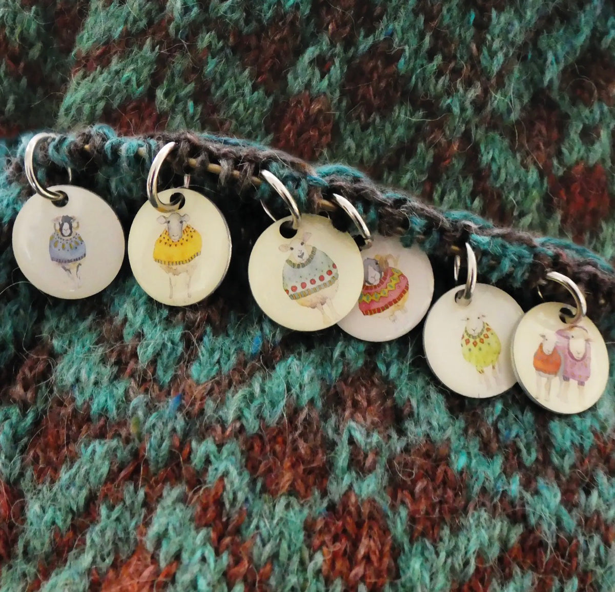 Sheep in Sweaters Stitch Markers (set of 6) KN06