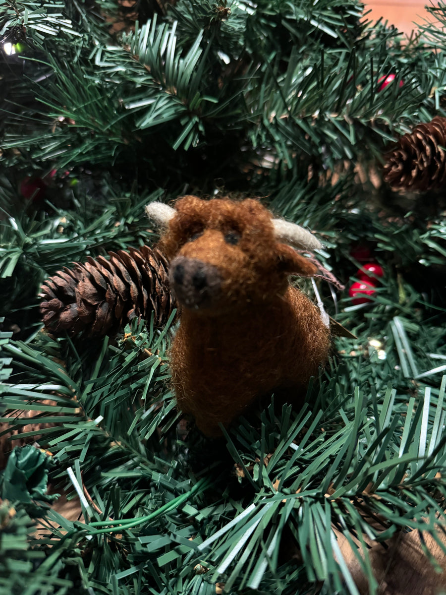 Felt Highland Cow Ornament