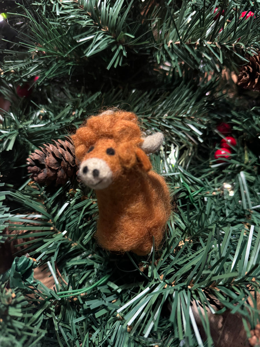 Felt Highland Cow Ornament