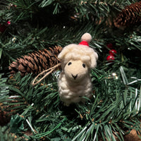 Fluffy Sheep with Christmas Hat