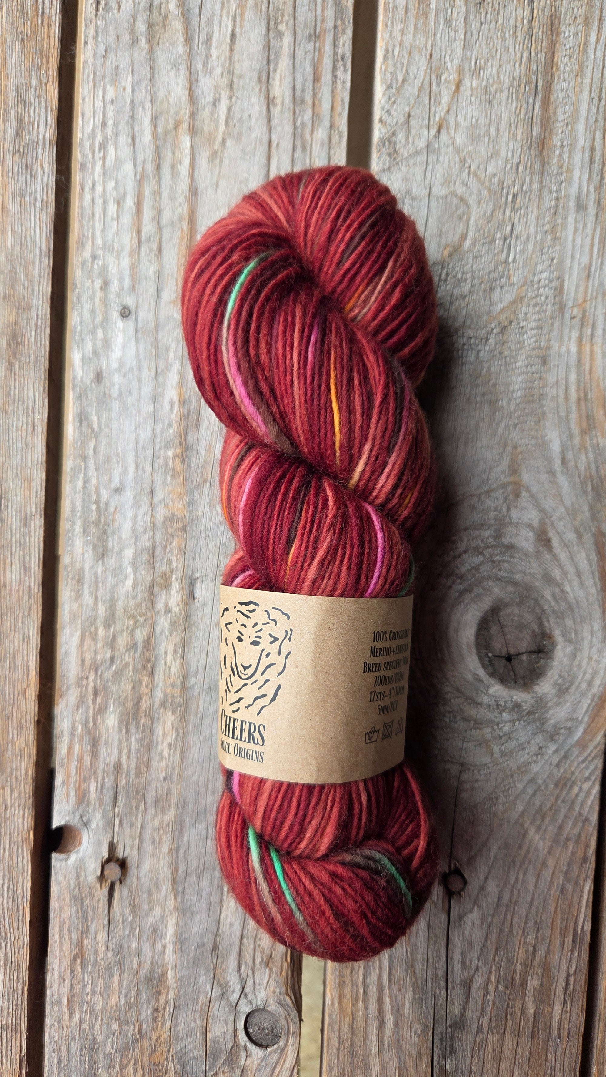 SINGLE Skeins - Cheers single Merino/ lincoln SALE