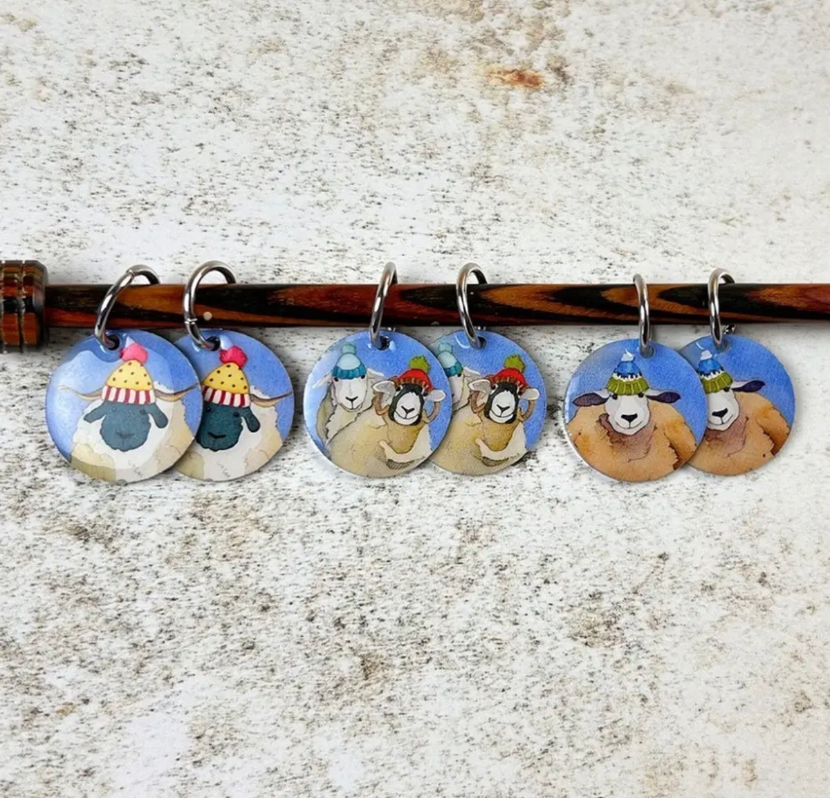 Happy Sheep Stitch Markers (set of 6) KN28
