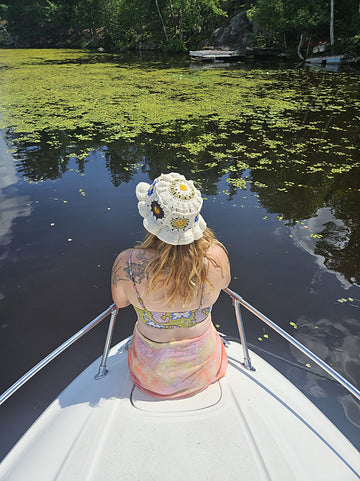 Floral Frills Bucket Hat CROCHET (Pattern) by Merike Hess