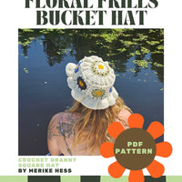 Floral Frills Bucket Hat CROCHET (Pattern) by Merike Hess