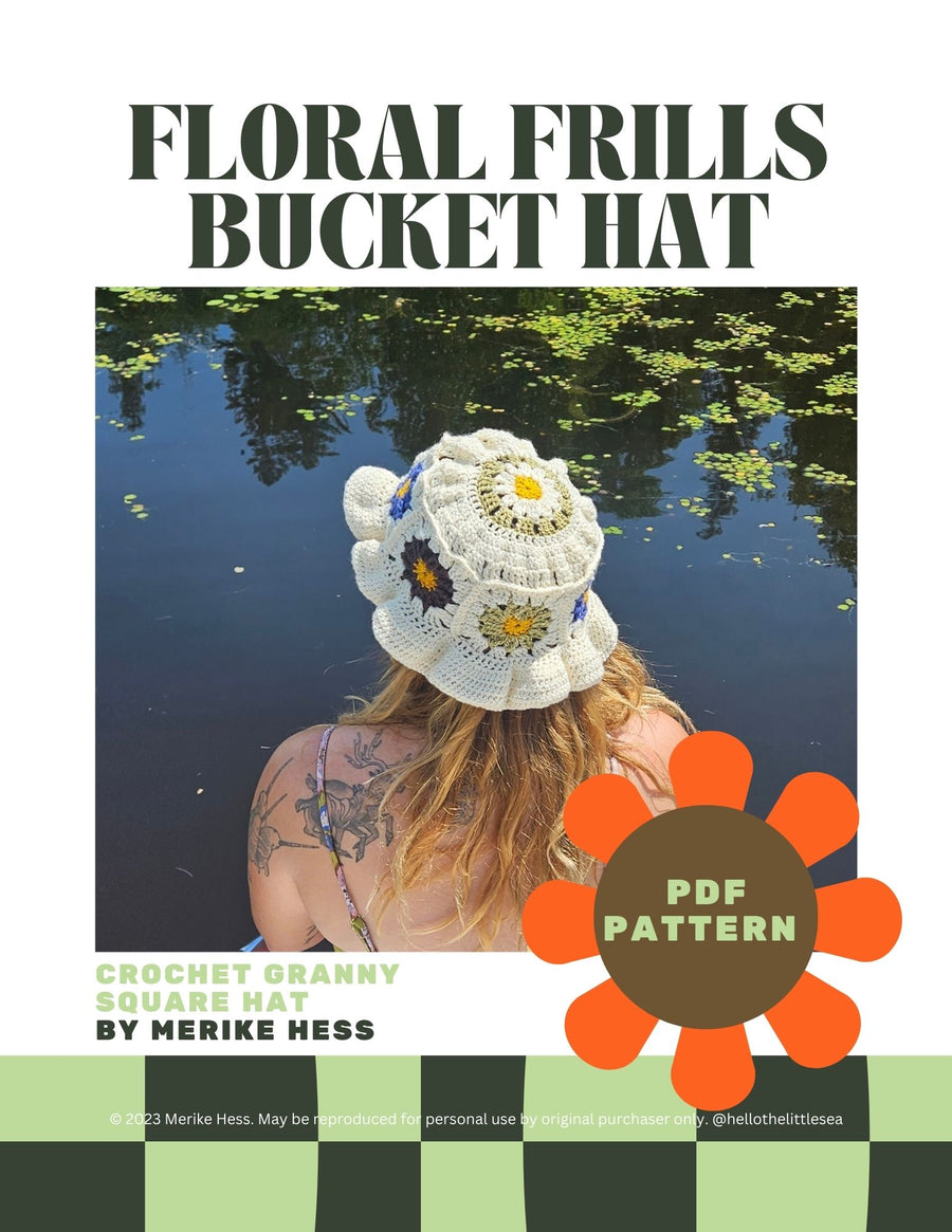 Floral Frills Bucket Hat CROCHET (Pattern) by Merike Hess