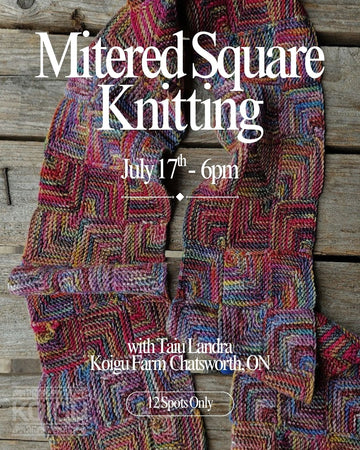 Mitered Square Knitting Workshop - July 17th 6:00PM