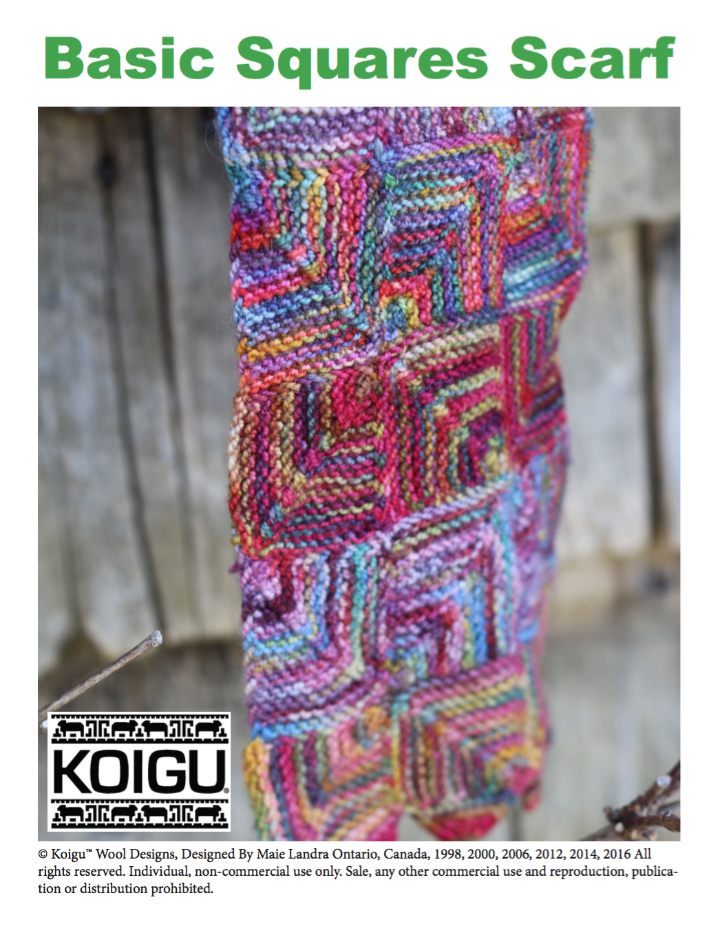 Basic Squares Scarf PDF
